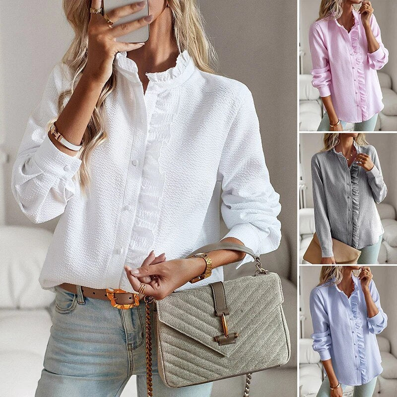 Alice | Flæset Knappet Bluse