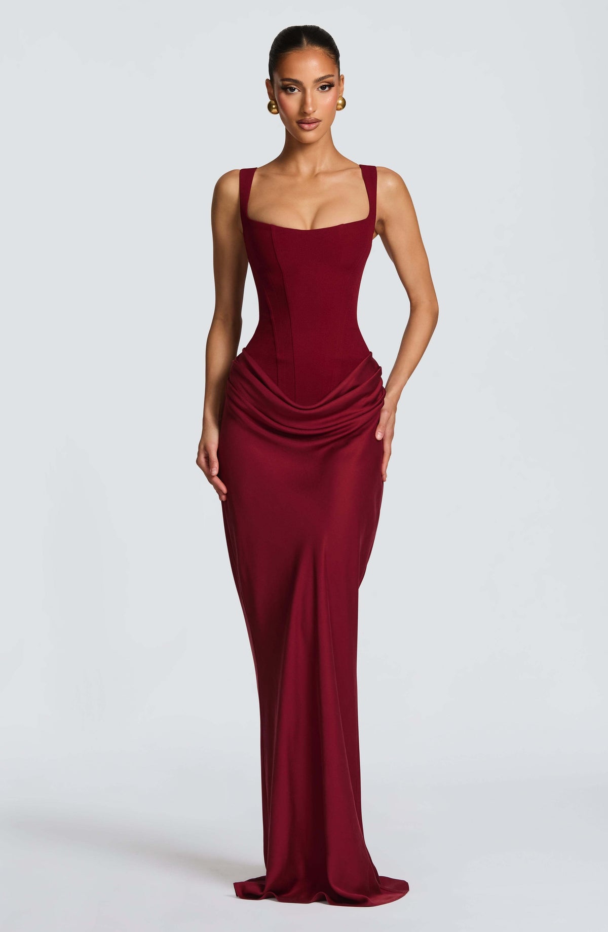 Monika | Dame Ærmeløs Bodycon Maxi Bryllupsgæst Kjole