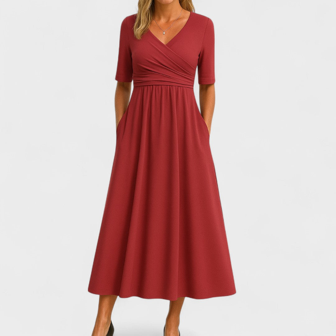 Joanna | Elegant Midi Kjole til Sommeren
