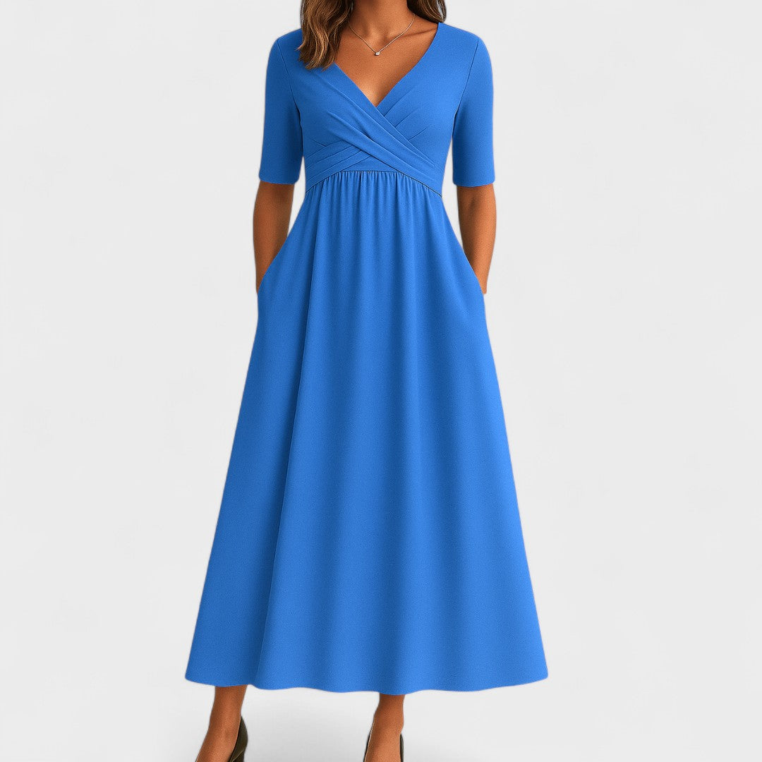 Joanna | Elegant Midi Kjole til Sommeren