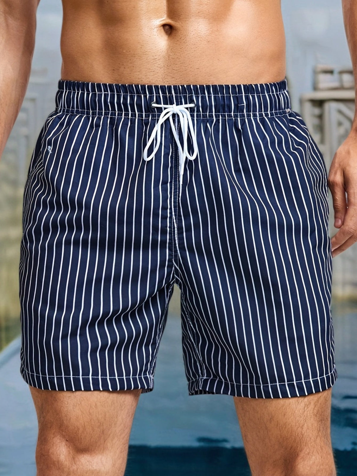 Tomas | Behagelige Stribede Sommer Shorts