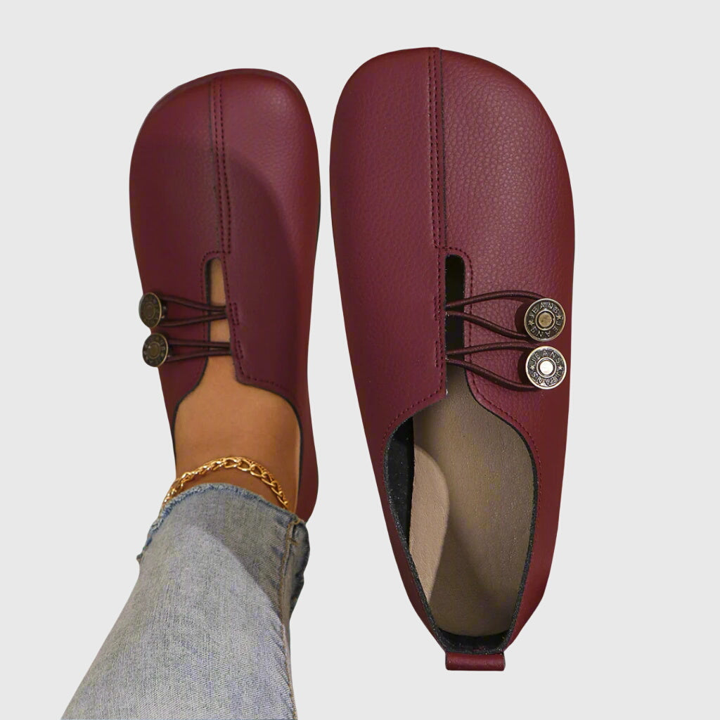 Dagmar | Kvinders Forårs Casual Slip-On Flade Sko med Knap