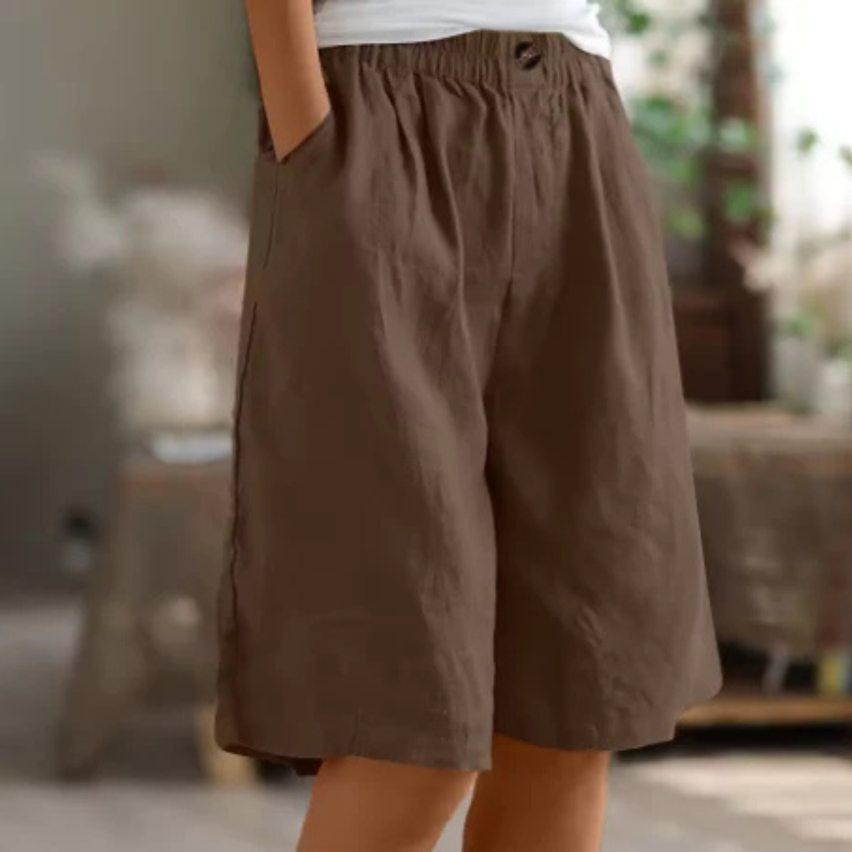 Marianne | Dame Brede Ben Casual Shorts Med Lommer