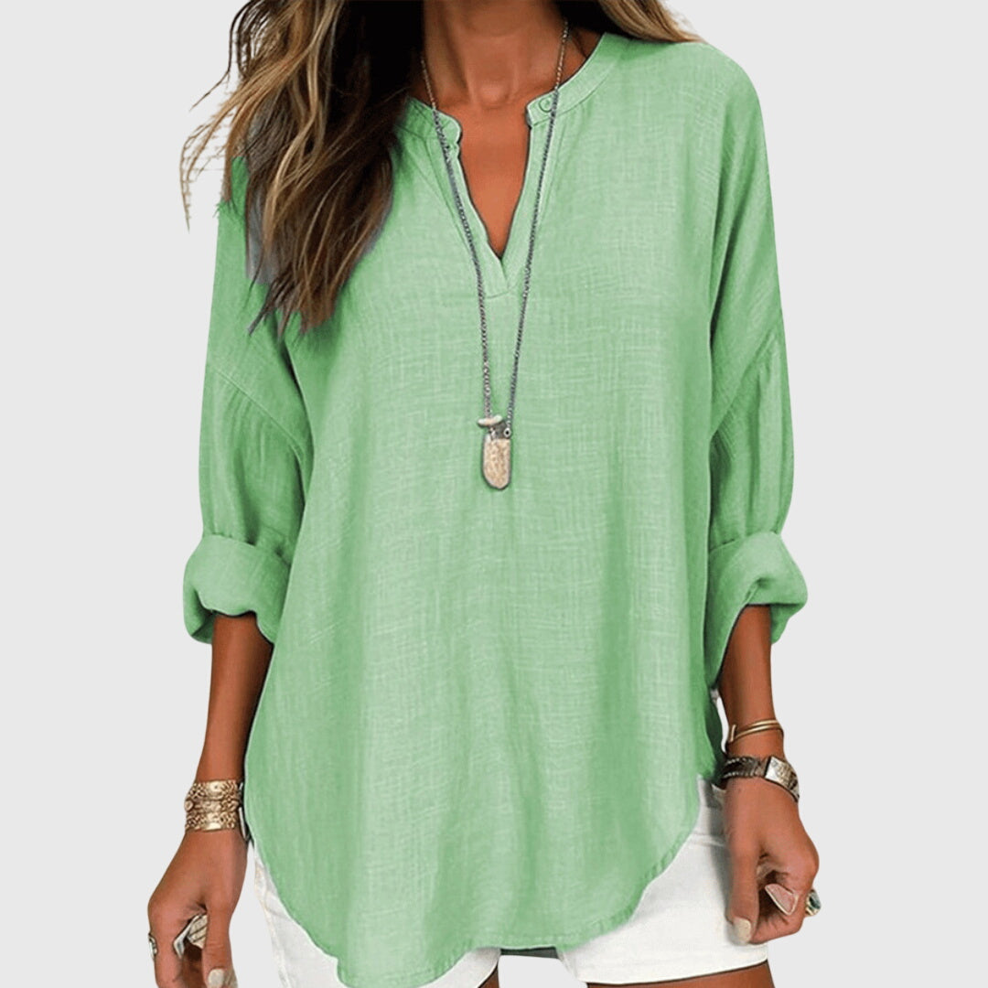 Birgitta | Dame Løs Pasform Langærmet Casual Top