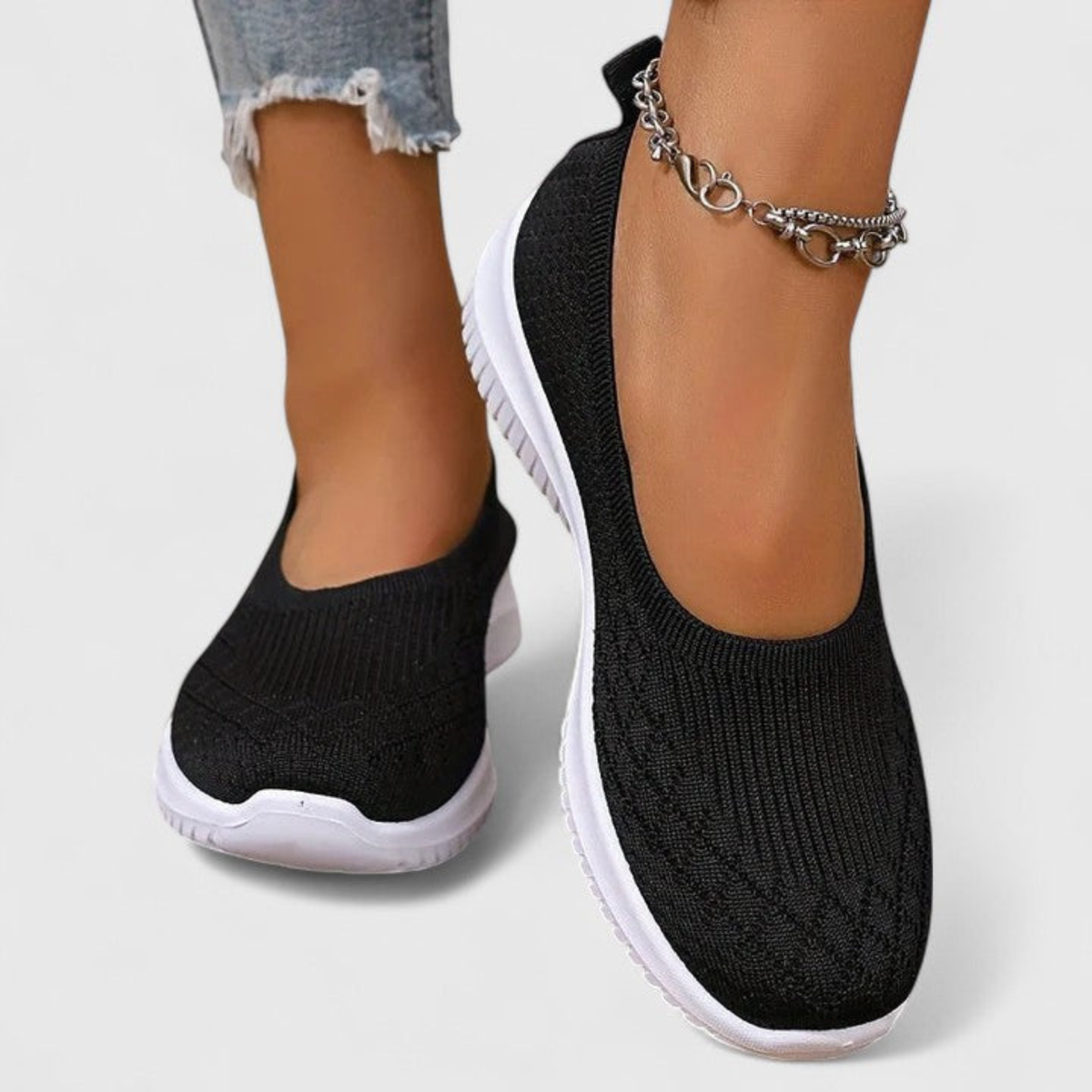 Klara | Dame Letvægts Slip On Strik Flats