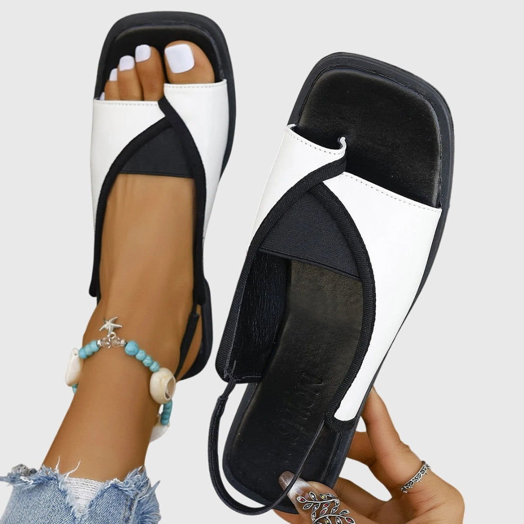 Alvhilde | Dame Kontrast Rem Flade Sandaler