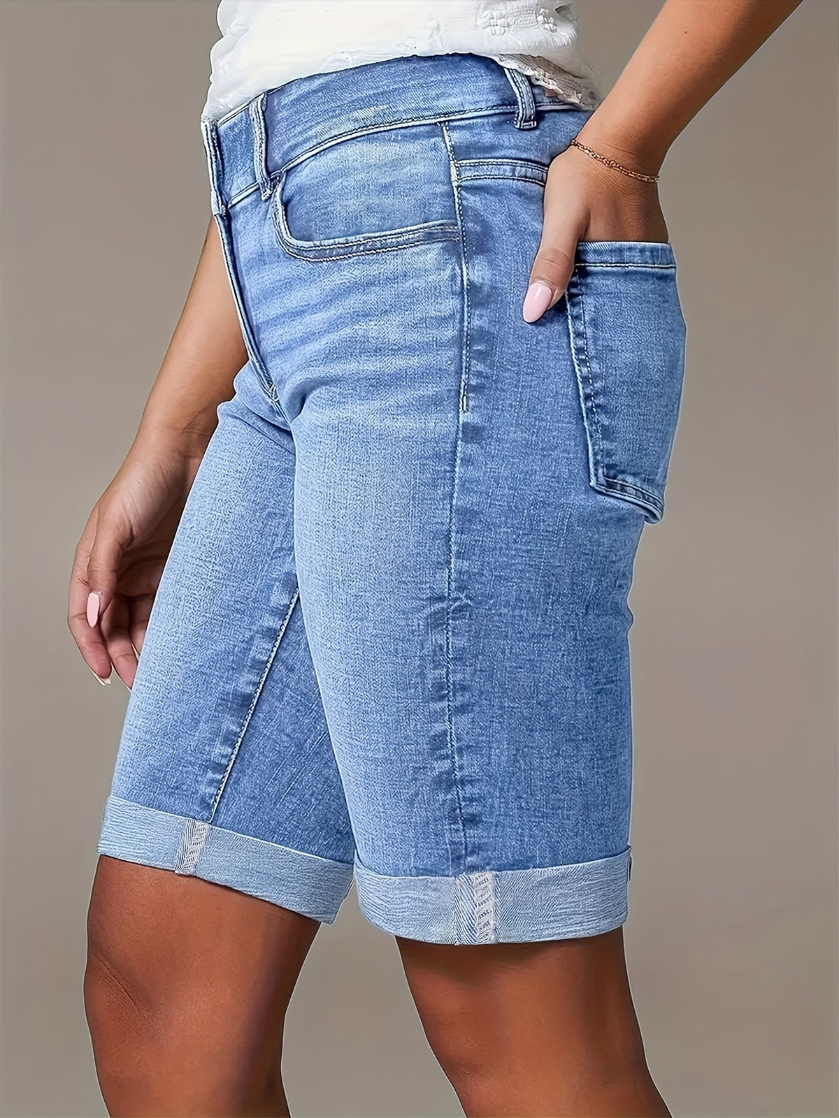 Alberte™ | Bløde stretch-denimshorts