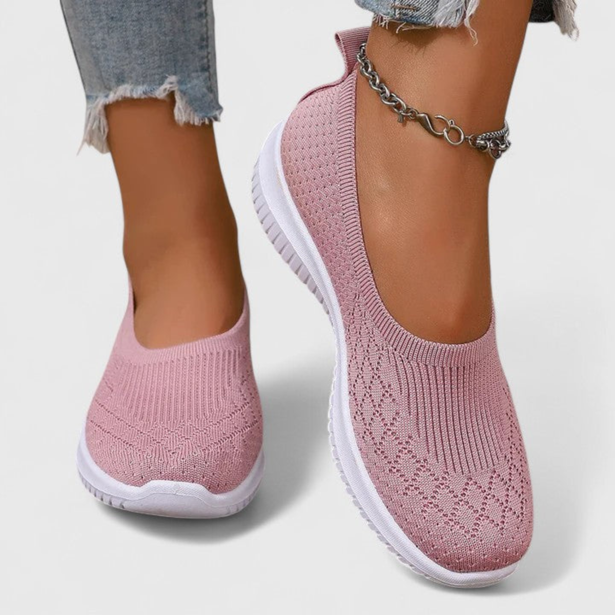 Klara | Dame Letvægts Slip On Strik Flats