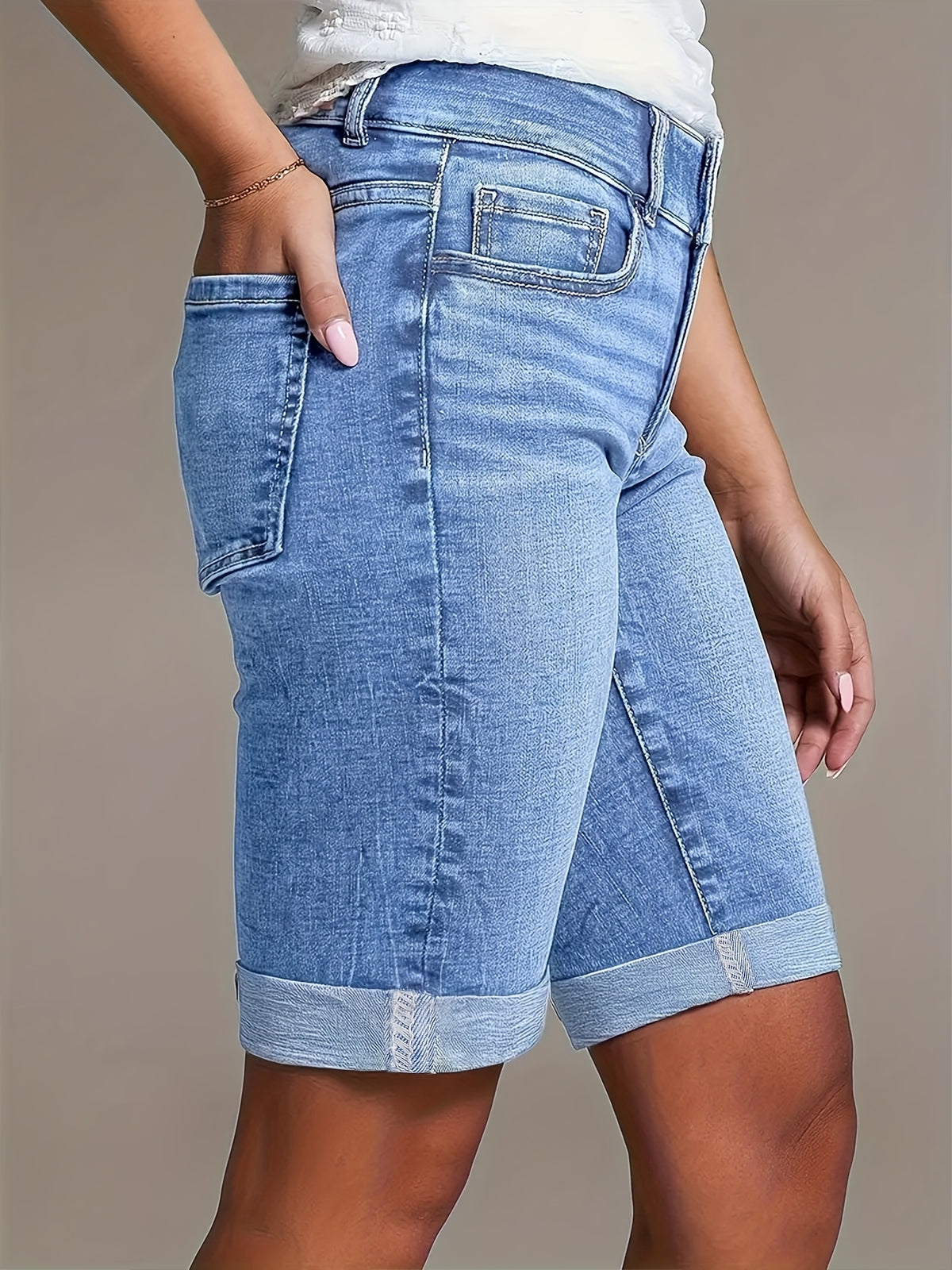 Alberte™ | Bløde stretch-denimshorts