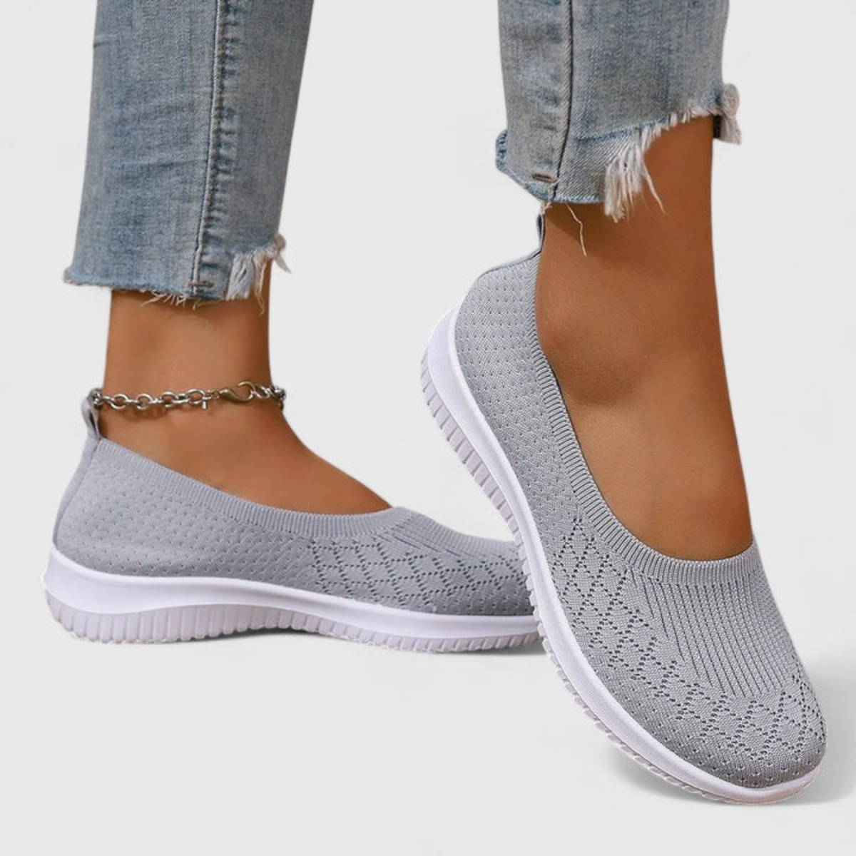Klara | Dame Letvægts Slip On Strik Flats