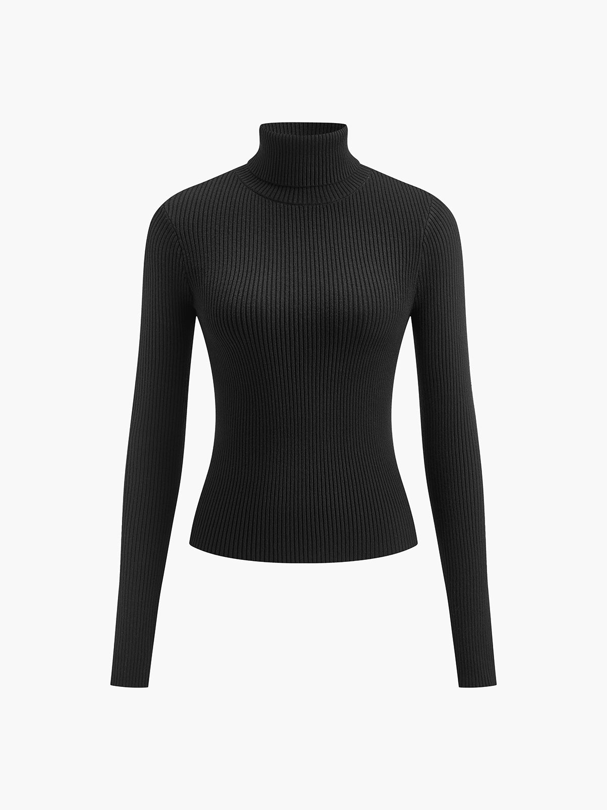 Birthe | Dame Forårs Stilfuld Ribstrikket Rullekrave Sweater