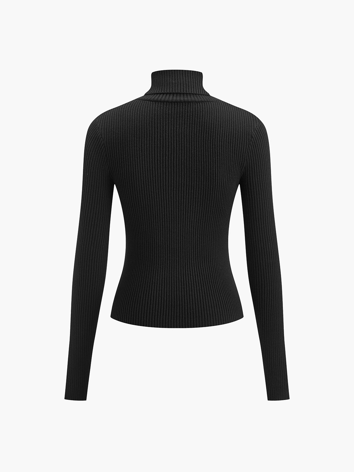 Birthe | Dame Forårs Stilfuld Ribstrikket Rullekrave Sweater