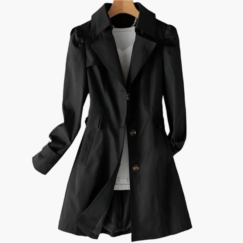 Rikke | Elegant Lang Trenchcoat i Klassisk Efterårsstil til Dame