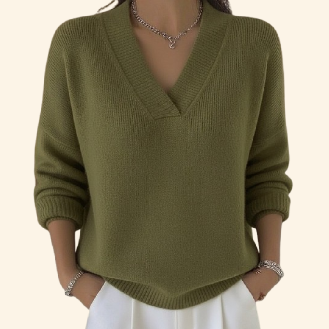 Marie | Kvinders V Hals Sweater Stil Top