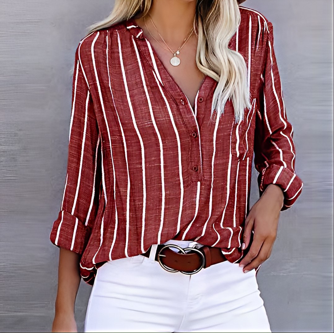 Olga | Stilfuld og Casual Stribet Bluse