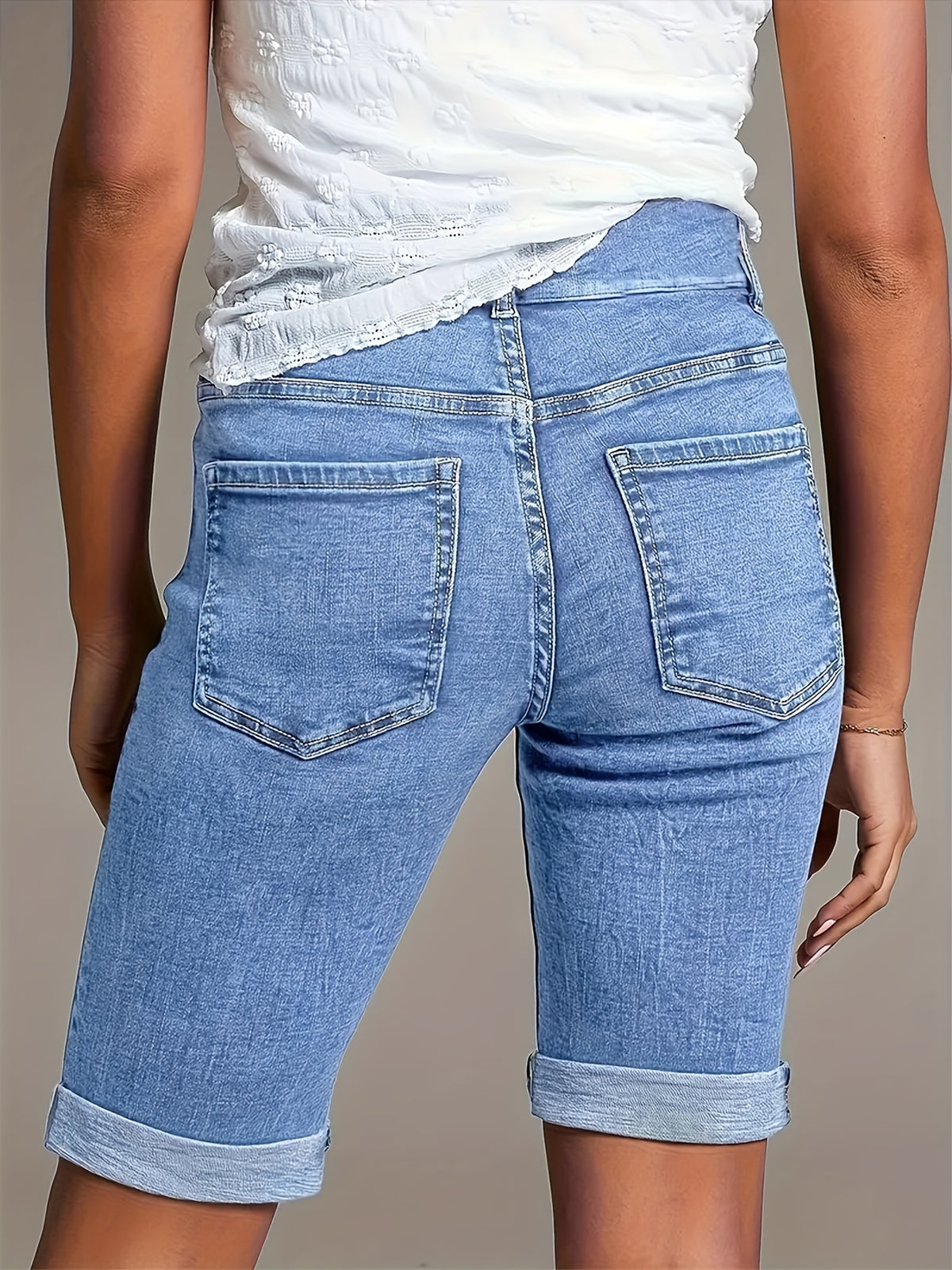 Alberte™ | Bløde stretch-denimshorts