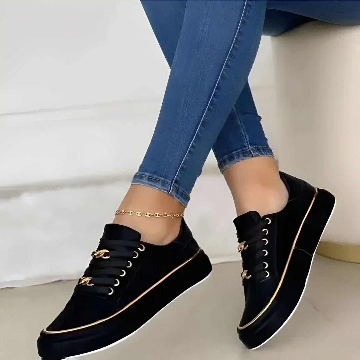Sofie | Kvinders Platform Sneakers Med Snørebånd
