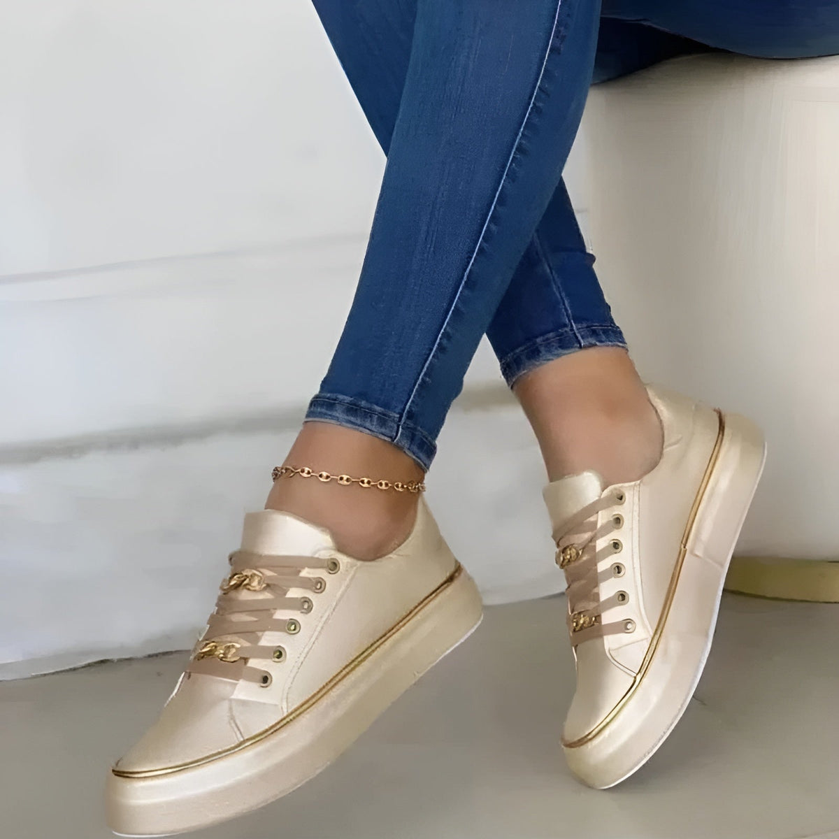 Sofie | Kvinders Platform Sneakers Med Snørebånd