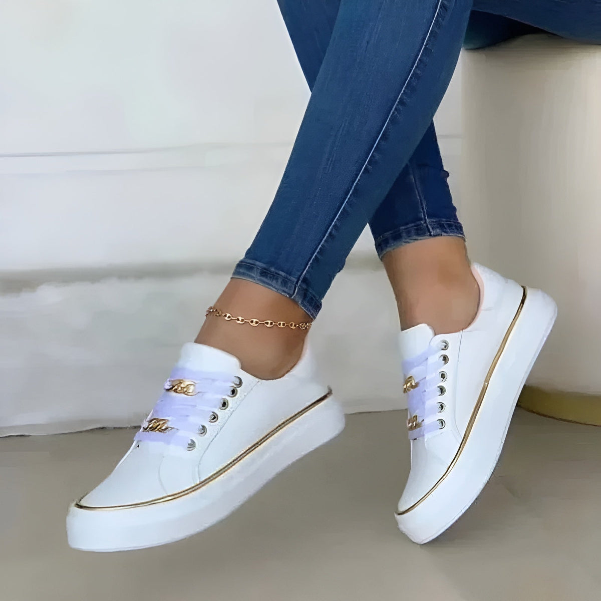 Sofie | Kvinders Platform Sneakers Med Snørebånd
