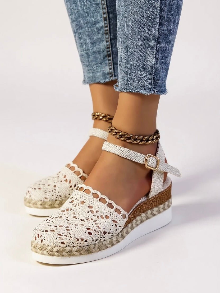 Freja | Boho Hæklet Platform Sandaler Kvinder Vævet Sommersko