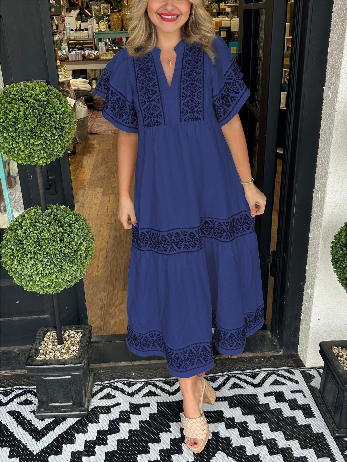 Liv | Boho Kjole Løs Pasform Blød Drapering Mavekontrol