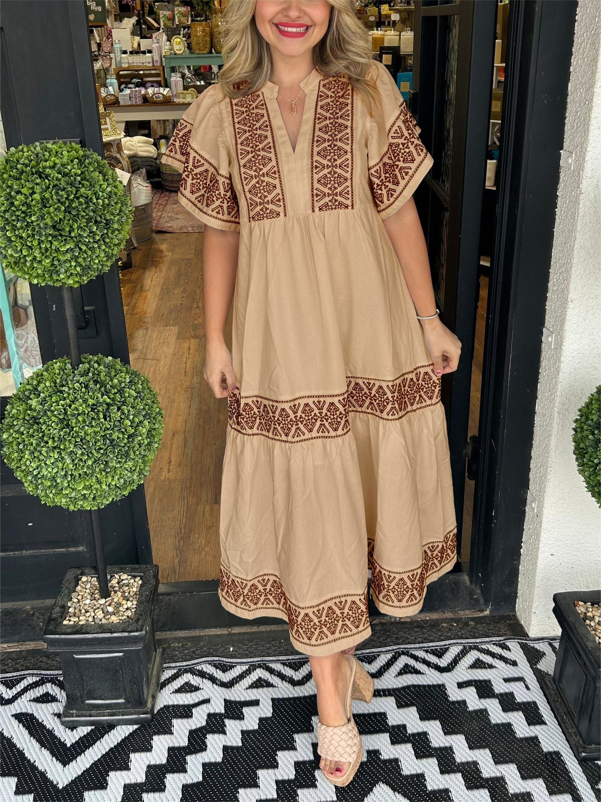 Liv | Boho Kjole Løs Pasform Blød Drapering Mavekontrol