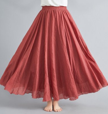 Laura | Boho Maxi Nederdel Høj Talje Bomuldsblanding Elegant