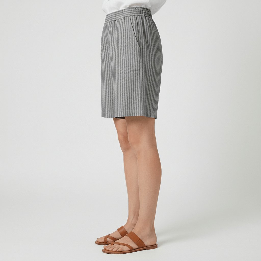 Sofia | Dame Afslappet Stribet Shorts Elastisk Talje Sommer