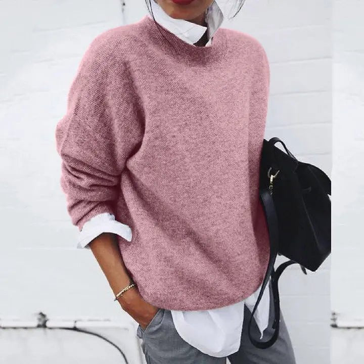 Laura | Dame Blød Kashmir-Blend Oversize Rundhalset Pullover Sweater