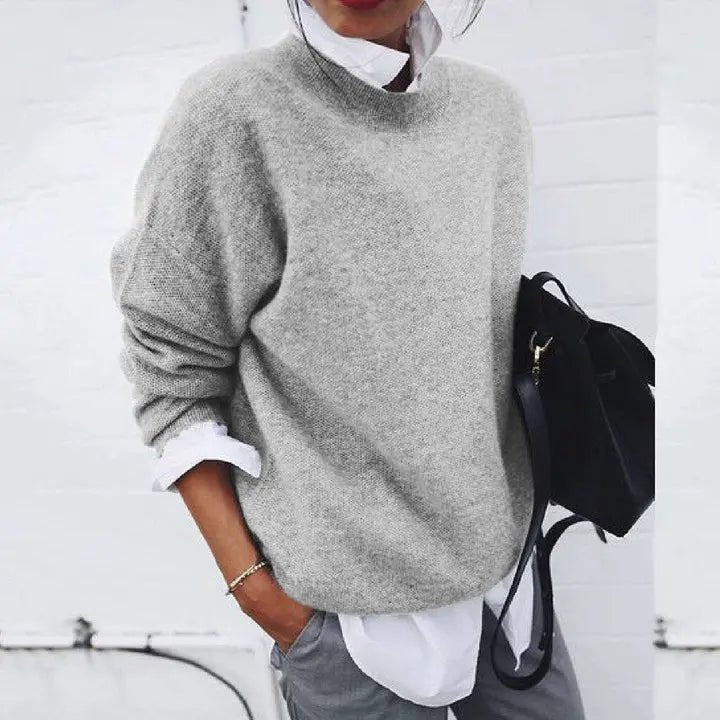 Laura | Dame Blød Kashmir-Blend Oversize Rundhalset Pullover Sweater