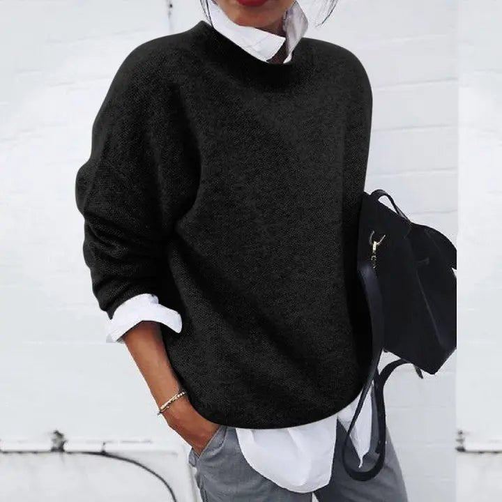 Laura | Dame Blød Kashmir-Blend Oversize Rundhalset Pullover Sweater