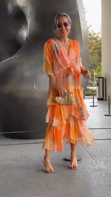 Freja | Dame Blomster Chiffon Lagdelt Kjole