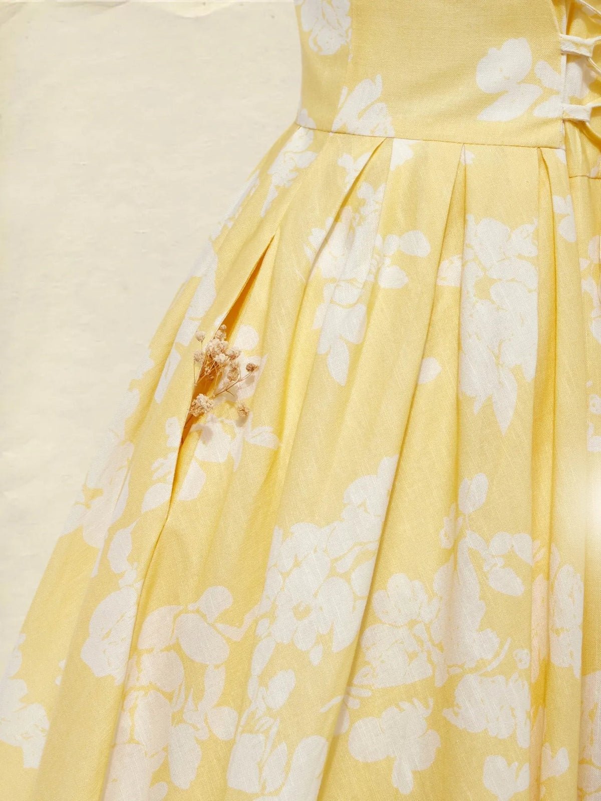Isabella | Dame Blomstret Linen Midi Kjole Ærmeløs