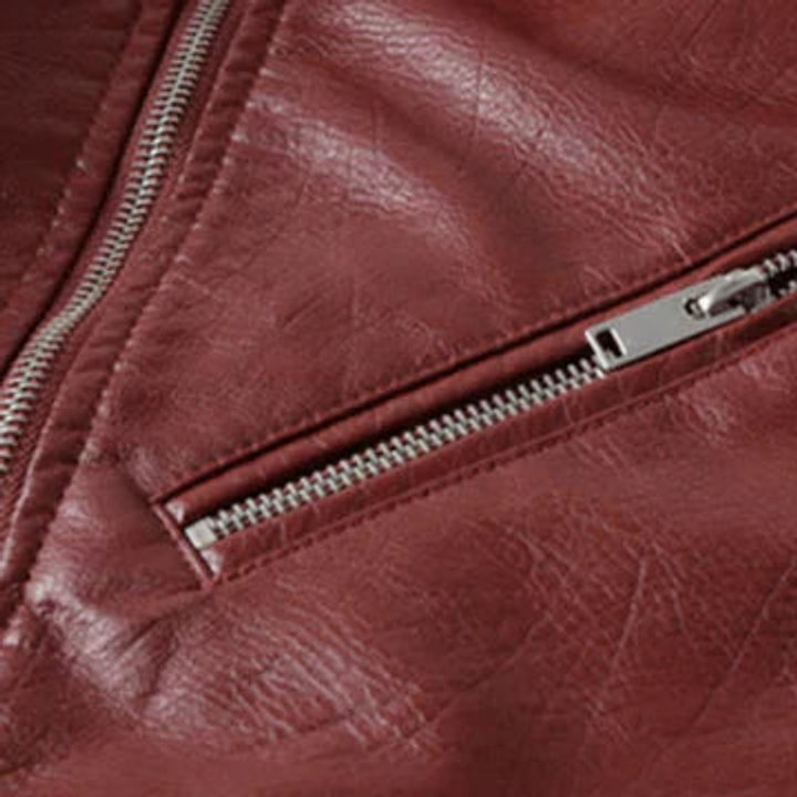 Sofia | Dame Cropped Biker Leather Jacket Lynlås Bælte
