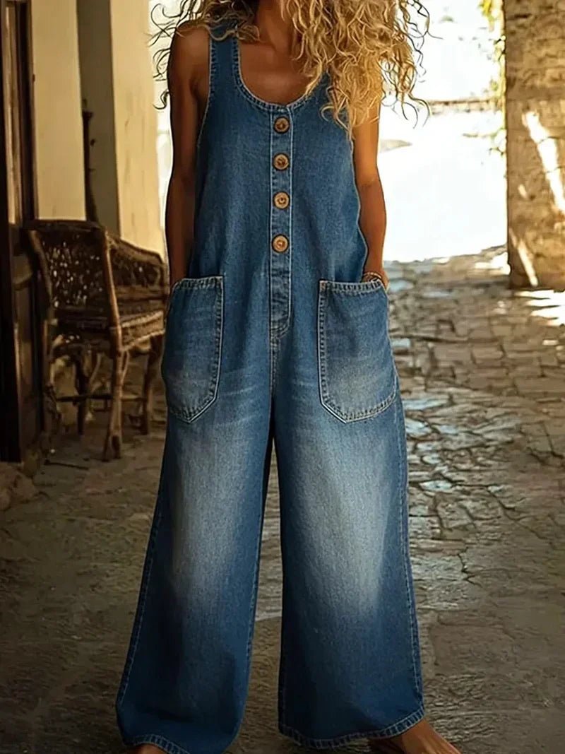 Mathilde | Dame Denim Overall Ærmeløs Loose Fit