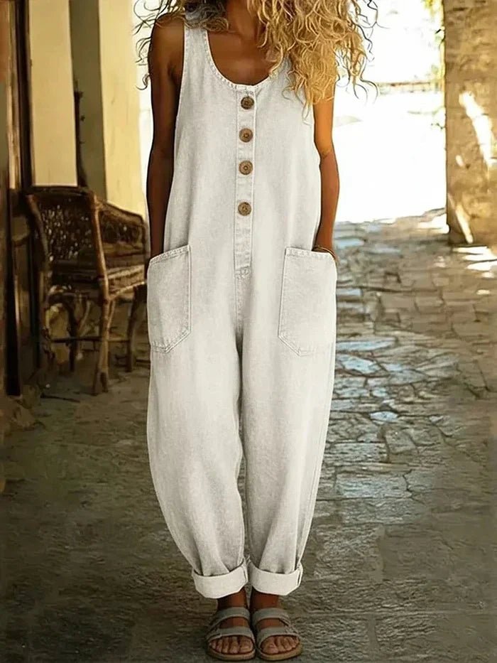Mathilde | Dame Denim Overall Ærmeløs Loose Fit