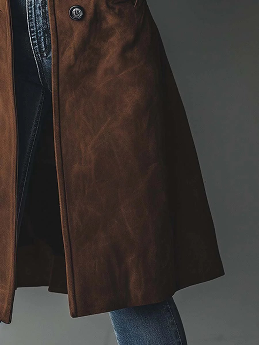 Mathilde | Dame Dobbeltknappet Longline Trench Coat Klassisk Skræddersyet Frakke