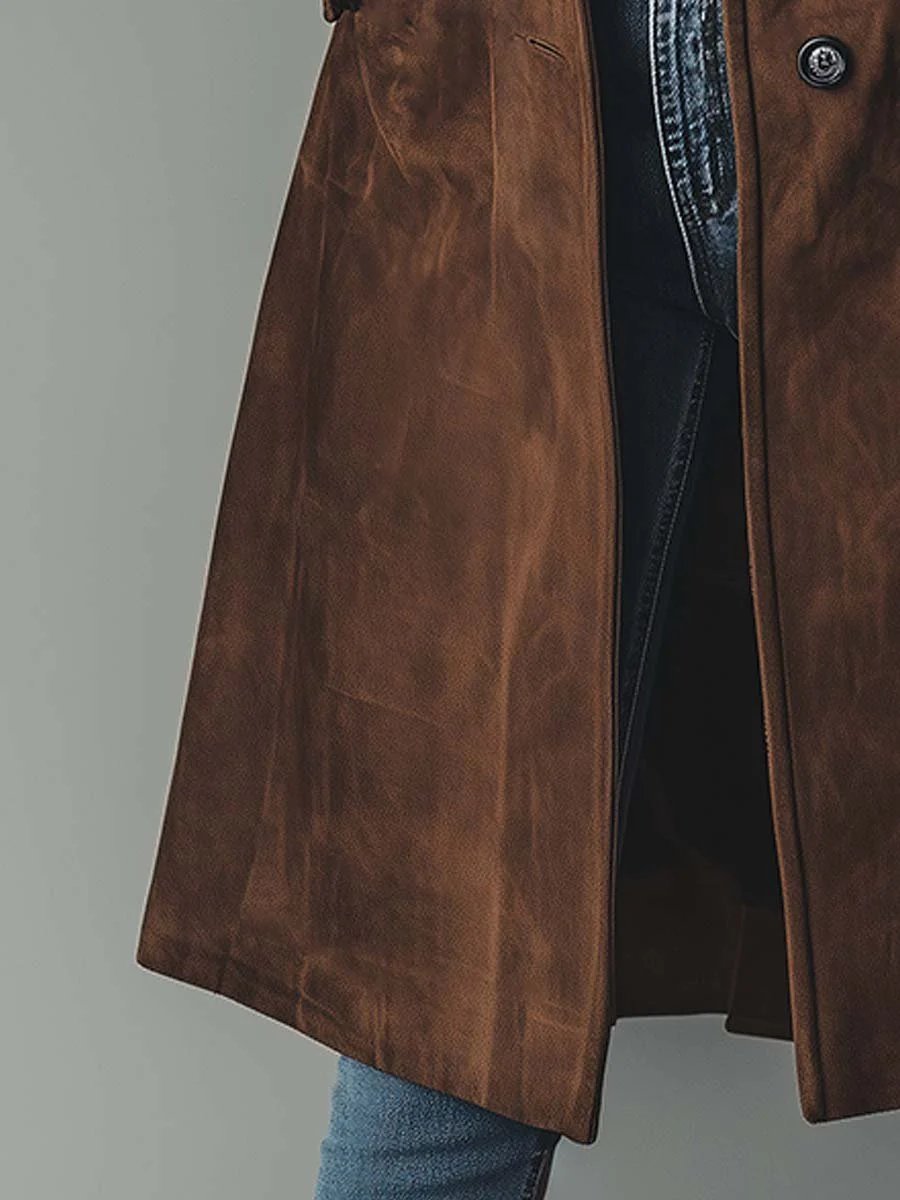 Mathilde | Dame Dobbeltknappet Longline Trench Coat Klassisk Skræddersyet Frakke