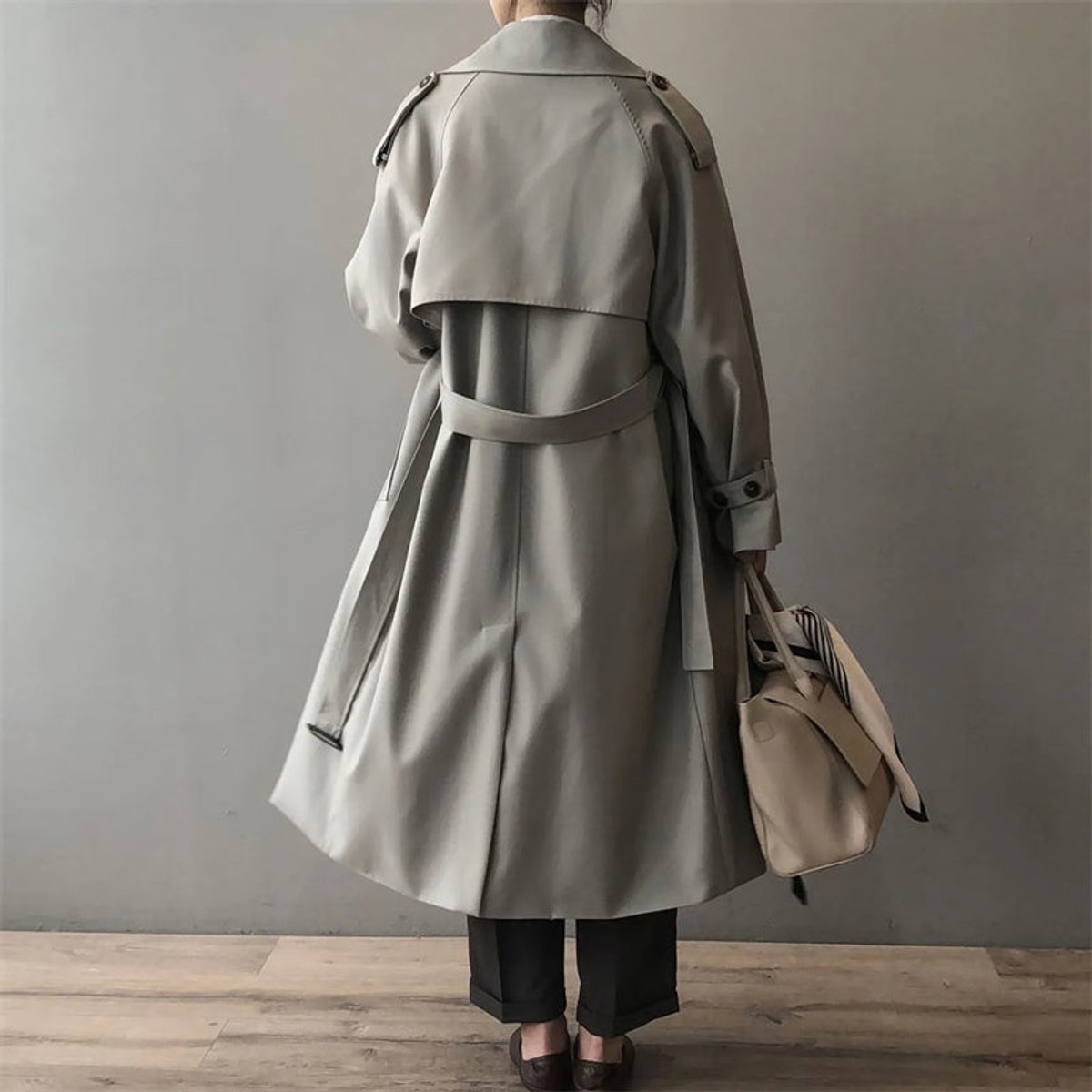 Lea | Dame Dobbeltknappet Vandafvisende Longline Trench Coat