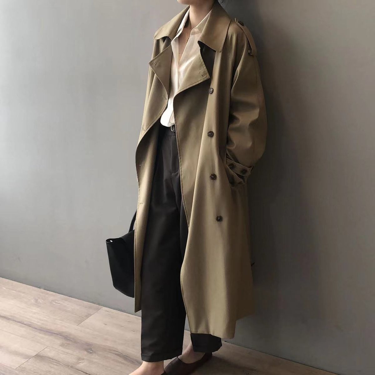 Lea | Dame Dobbeltknappet Vandafvisende Longline Trench Coat