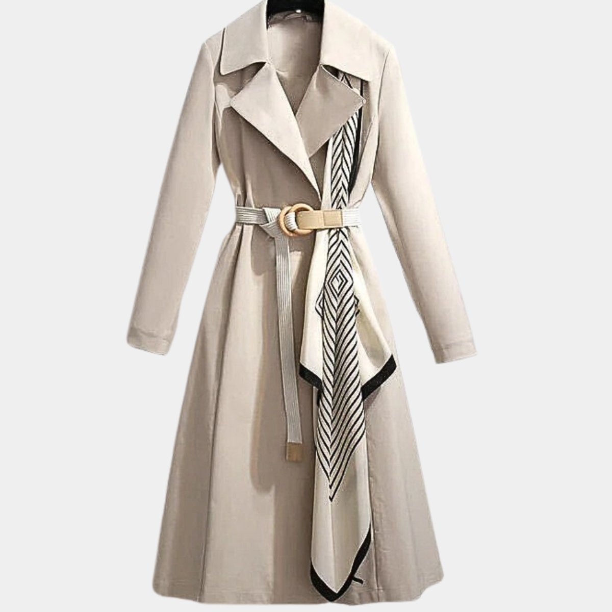 Nora | Dame Elegant Bæltet Trench Coat Klassisk Snit Hverdagsfrakke