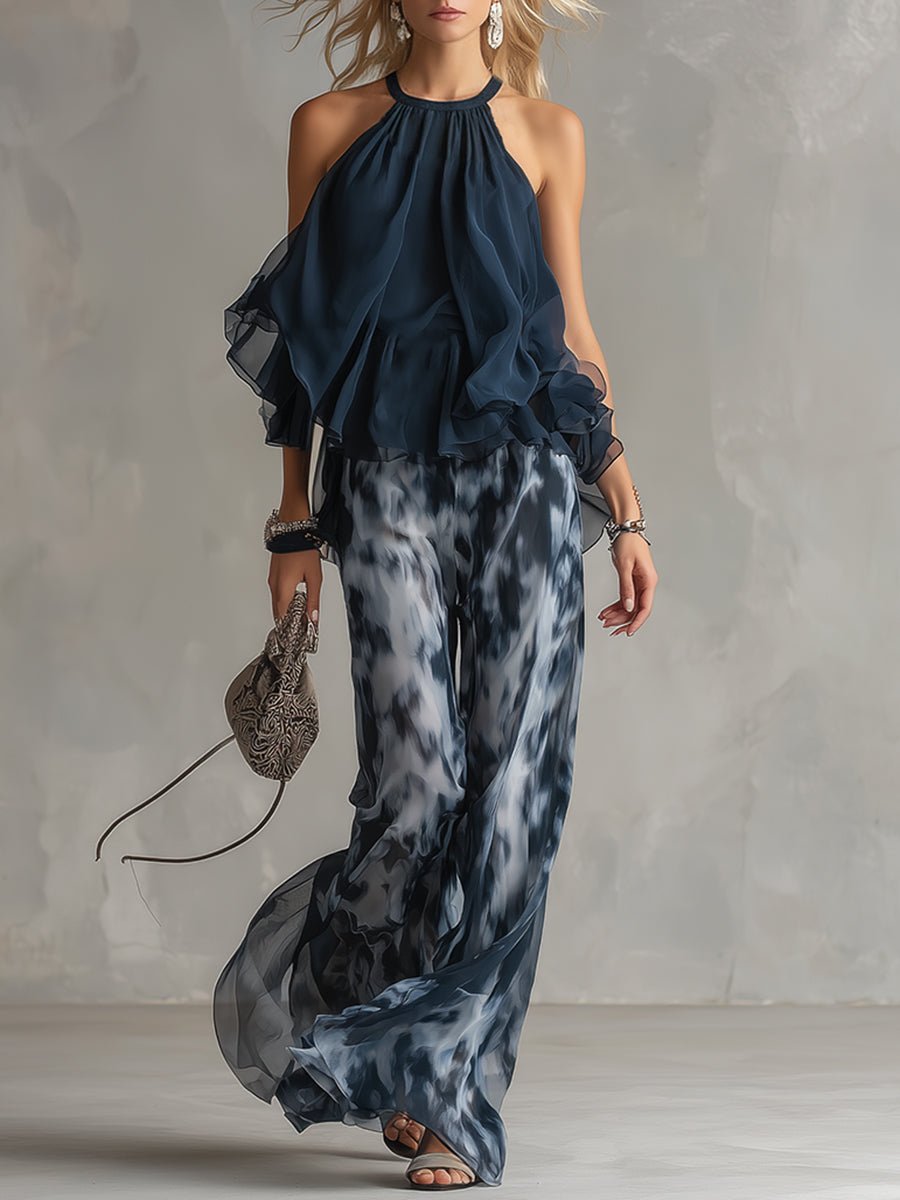 Olivia | Dame Halterneck Wide-leg To-delt Sæt