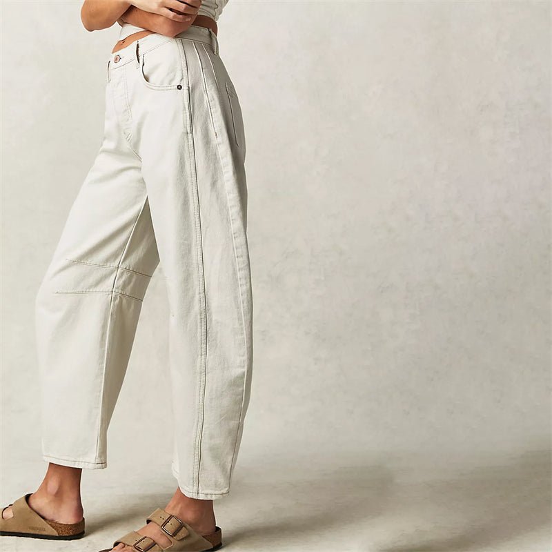 Ida | Dame Højtaljede Barrel-Leg Jeans Afslappet Pasform