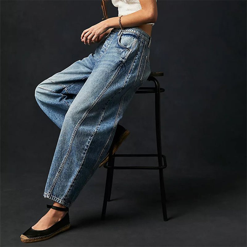 Ida | Dame Højtaljede Barrel-Leg Jeans Afslappet Pasform