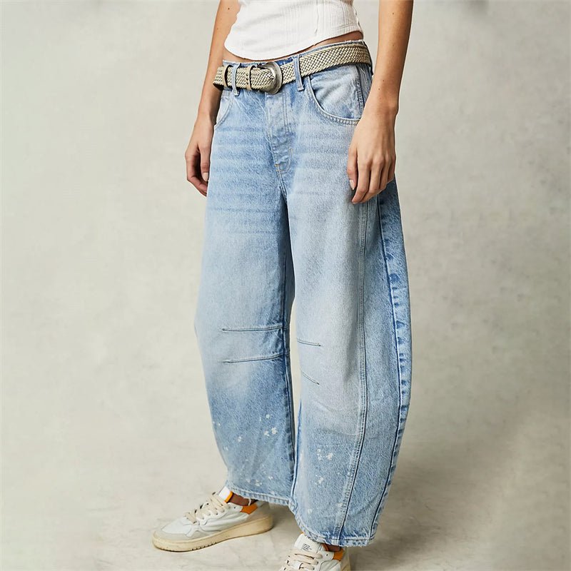 Ida | Dame Højtaljede Barrel-Leg Jeans Afslappet Pasform