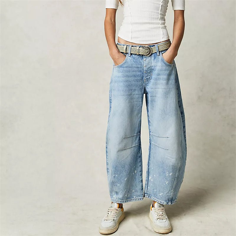 Ida | Dame Højtaljede Barrel-Leg Jeans Afslappet Pasform