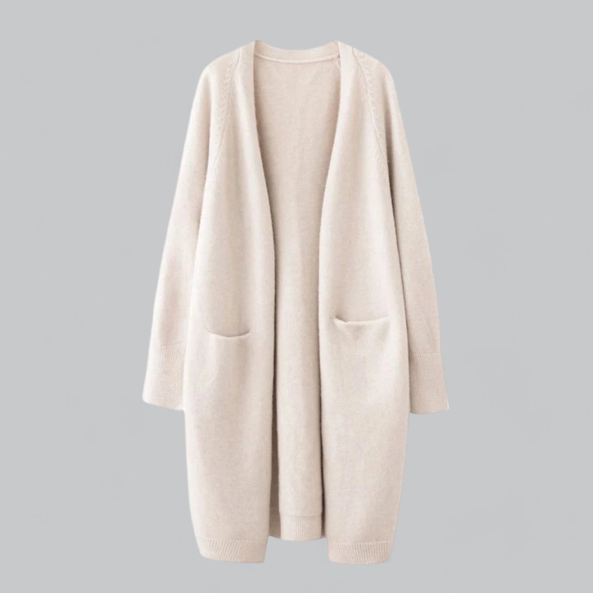Mathilde | Dame Lang Strikket Cashmere Cardigan Oversize Pasform