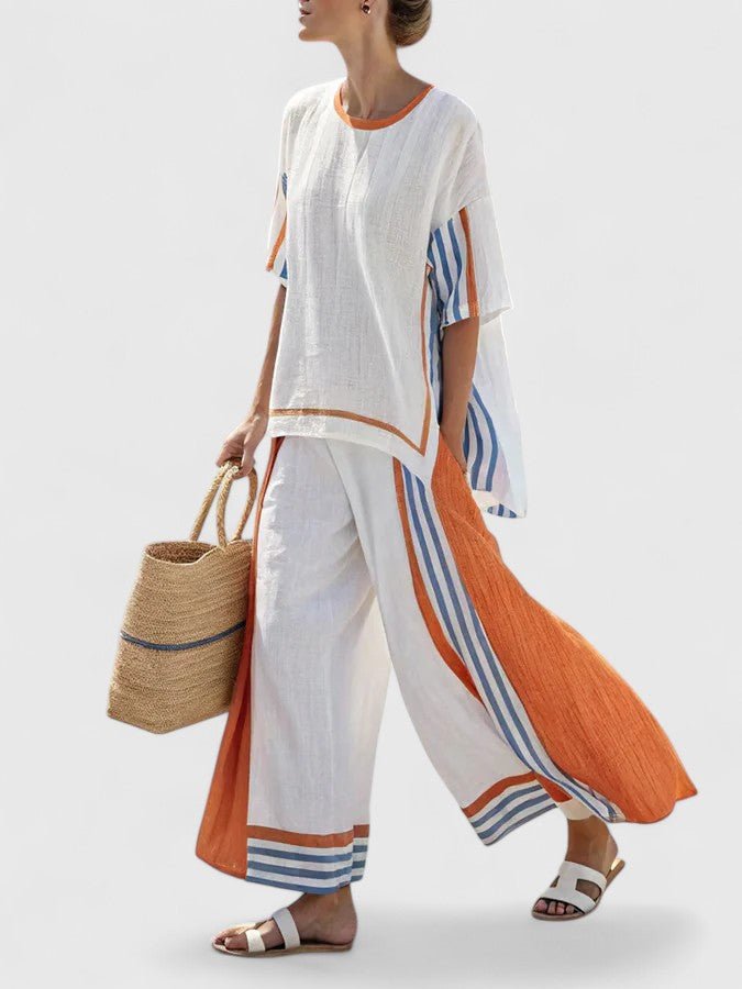 Agnes | Dame Linnenmix Loungewear Sæt Bred Pasform