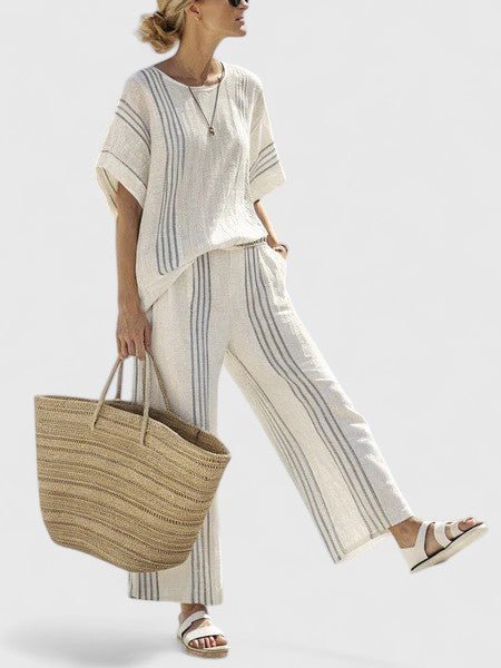 Agnes | Dame Linnenmix Loungewear Sæt Bred Pasform