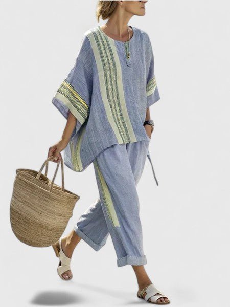Agnes | Dame Linnenmix Loungewear Sæt Bred Pasform